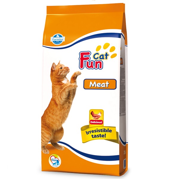Повнораційний сухий корм Farmina Fun Cat, для дорослих котів, з м'ясом, 20 кг - Фото 1 Повнораційний сухий корм Farmina Fun Cat, для дорослих котів, з м'ясом, 20 кг - зображення 1