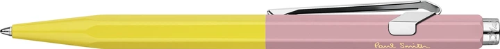 Ручка шариковая Caran d'Ache 849 Paul Smith Chartreuse Yellow & Rose Pink Синяя 1 мм в металлическом пенале (7630002353250) - изображение 2