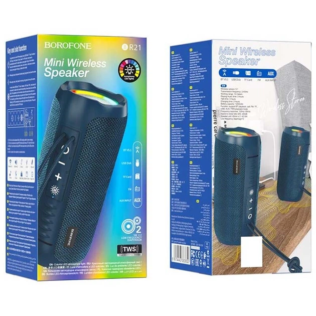Bluetooth Колонка Borofone BR21 Navy Blue - Фото 4 Bluetooth Колонка Borofone BR21 Navy Blue - изображение 4