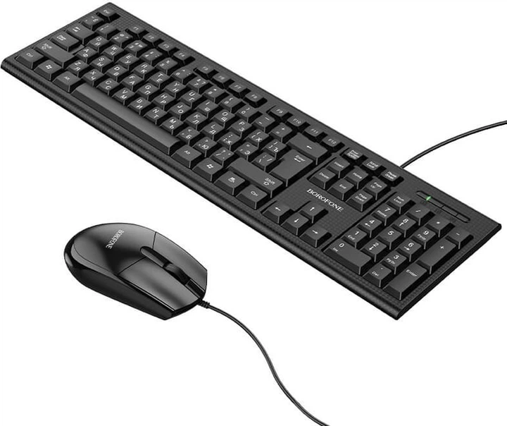 Комплект Клавиатура + Мышь Borofone BG6 USB 1.5m Black (37682) - изображение 2