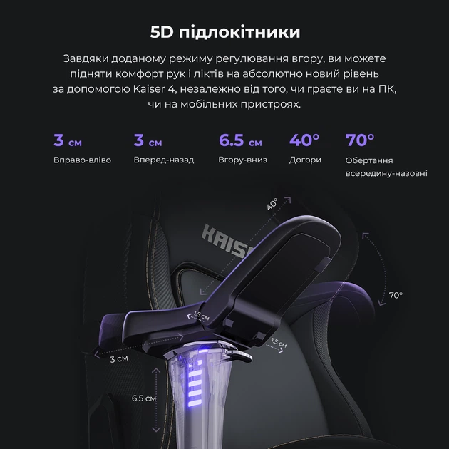 Кресло геймерское игровое Anda Seat Kaiser 4 Size XL до 180 кг Green Premium PVC с четырёхуровневой поясничной поддержкой (AD12YDDC-XLL-20-E-PV/C) - изображение 11