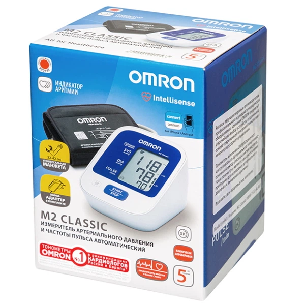 Тонометр Omron M2 Classic (НЕM-7122-АLRU) автоматический - изображение 3