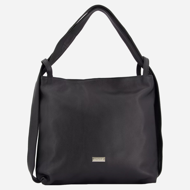 Torebka shopper damska ze skóry naturalnej Venezia D001LEBLTOR035 Czarna (5906140573839) - obraz 1