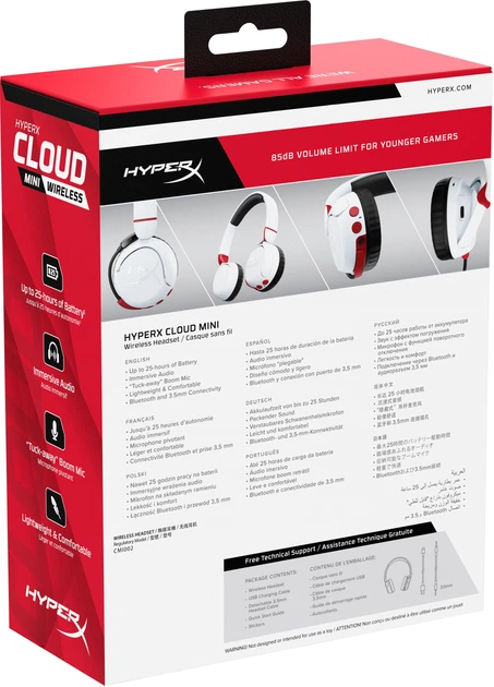 Słuchawki HyperX Cloud Mini Wireless White (7G8F2AA) - obraz 11