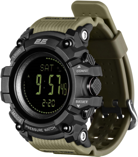 Мужские часы 2E Armor GT Army Green с компасом и шагомером - изображение 2
