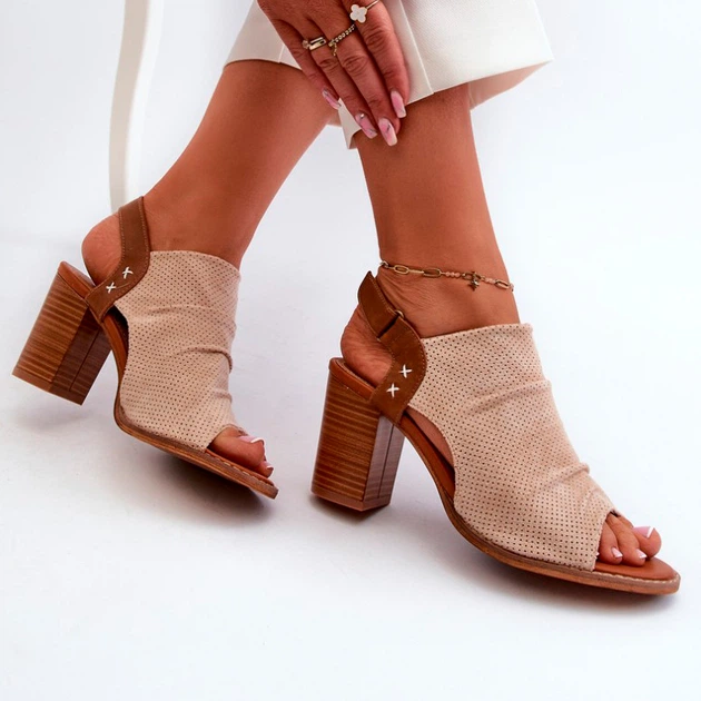 Жіночі босоніжки Rosca 36 Бежеві (5905677182842) - зображення 7