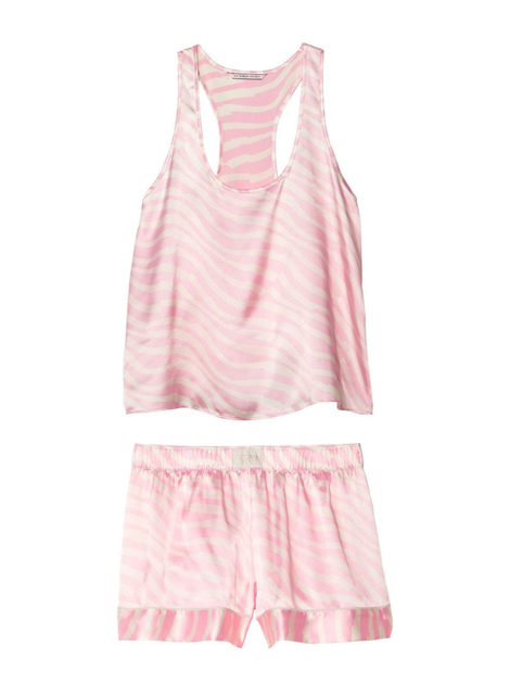 Піжама Сатинова (майка + шорти) Victoria's Secret Short Cami PJ Set S Рожева смужка (26648371-26650829) - зображення 6