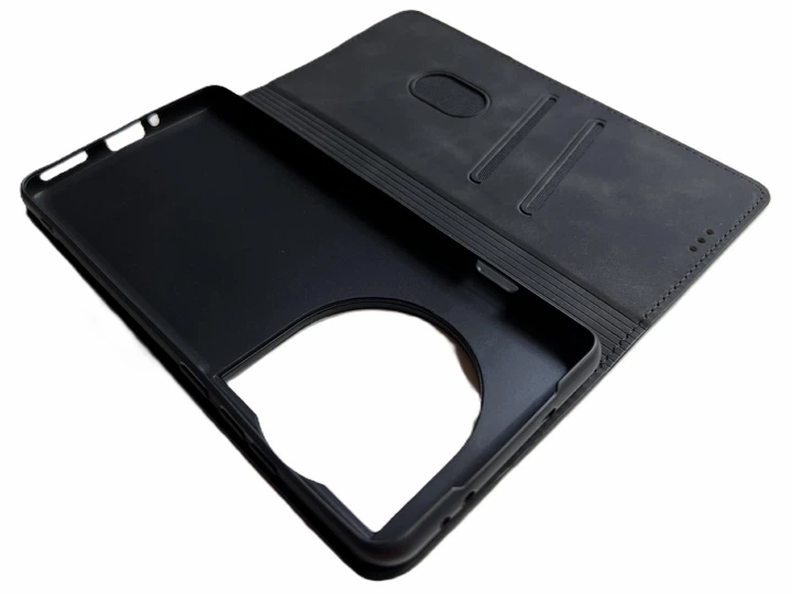 Захисний чохол-книжка K'try для OnePlus 12 чорний, з матової штучної шкіри зі слотами для карт - Фото 6 Захисний чохол-книжка K'try для OnePlus 12 чорний, з матової штучної шкіри зі слотами для карт - зображення 6