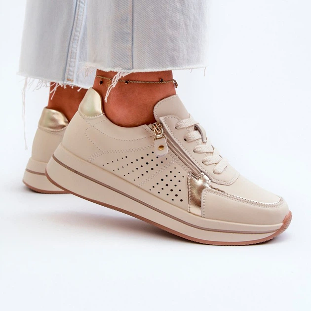 Жіночі снікери Ligustra 40 Бежеві (5905677168167) - зображення 7