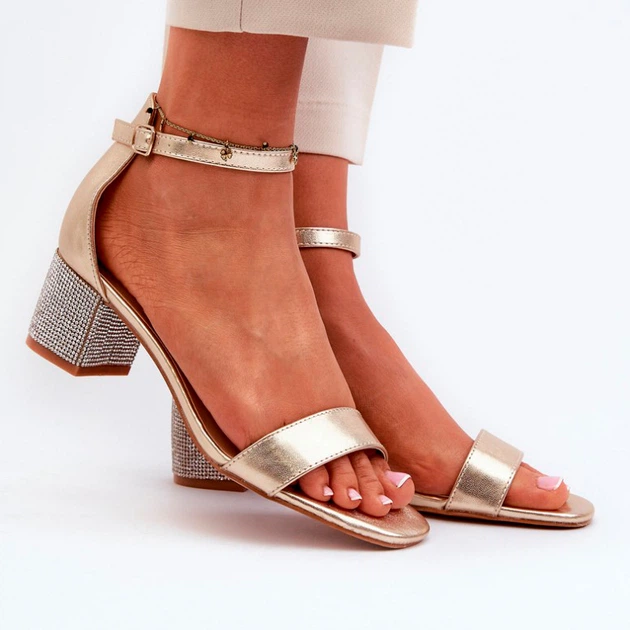 Жіночі босоніжки Wiatalia 38 Золотисті (5905677175448) - зображення 4