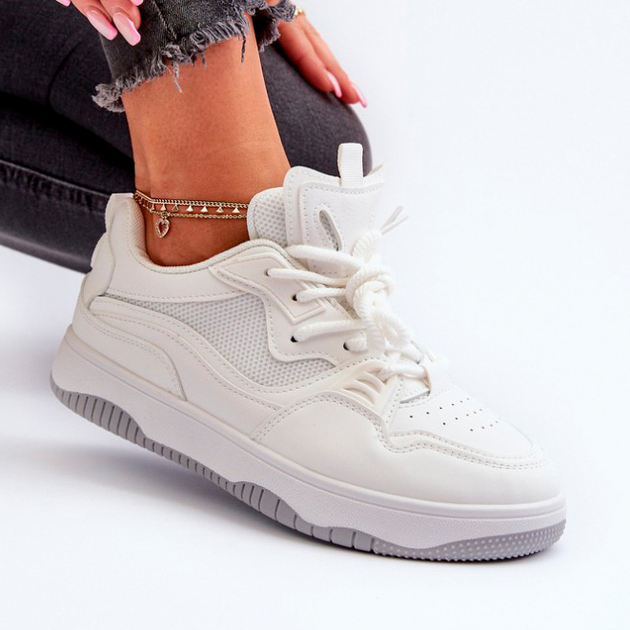 Sneakersy damskie z siatką Etnaria 37 Białe (5905677174168) - obraz 7
