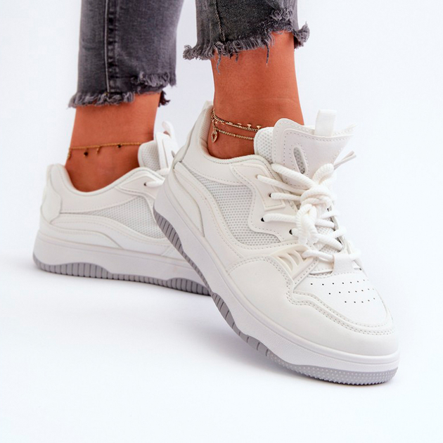 Sneakersy damskie z siatką Etnaria 39 Białe (5905677174182) - obraz 6