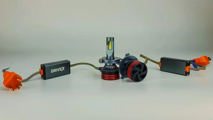 Світлодіодні лампи DriveX FE-01 H4 H/L 57W CAN 9-16V 6K (пара) (105452) - изображение 2