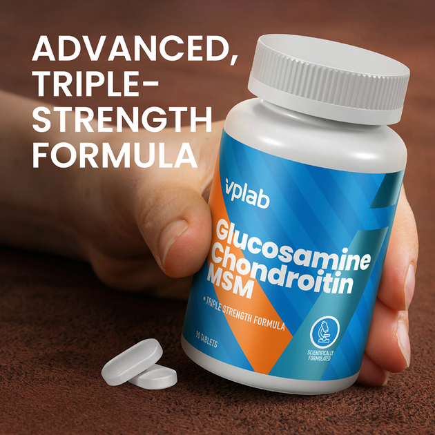 Дієтична добавка VPLab Glucosamine + Chondroitin + MSM 90 пігулок (5060255354490) - зображення 4