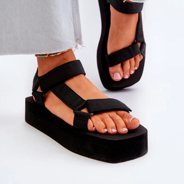 Sandały damskie na platformie Edireda 37 Czarne (5905677159950) - obraz 4