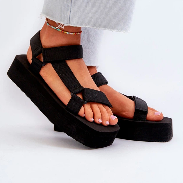 Sandały damskie na platformie Edireda 37 Czarne (5905677159950) - obraz 5