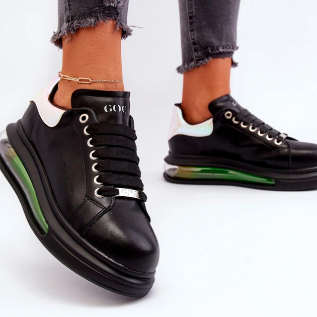 Sneakersy damskie skórzane GOE NN2N4030 37 Czarne (5903163998236) - obraz 4