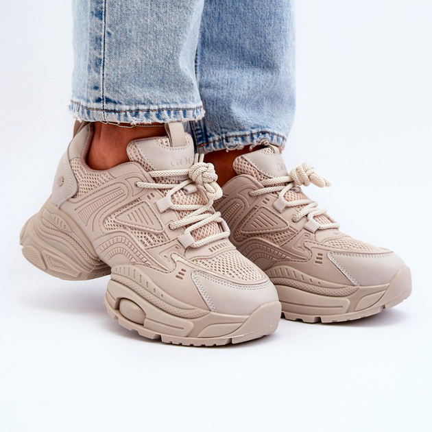 Sneakersy damskie na grubej podeszwie GOE NN2N4046 38 Beżowe (5903163998908) - obraz 4