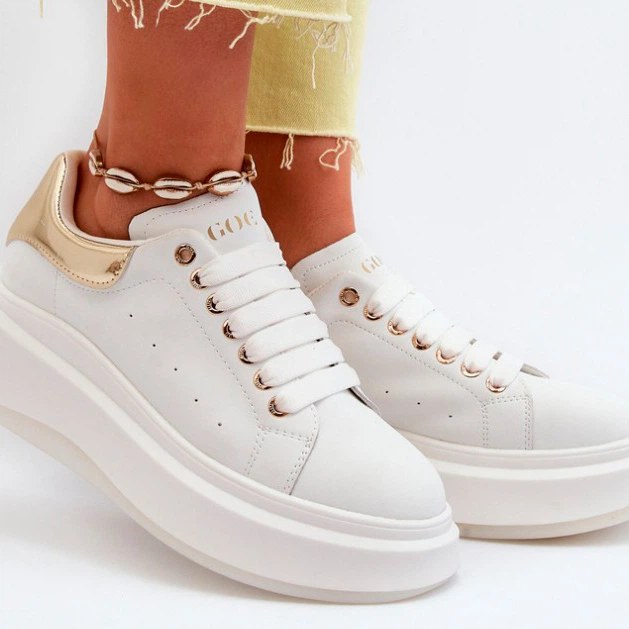 Жіночі снікери GOE NN2N4033 39 Білий/Золотистий (5903163998311) - зображення 3