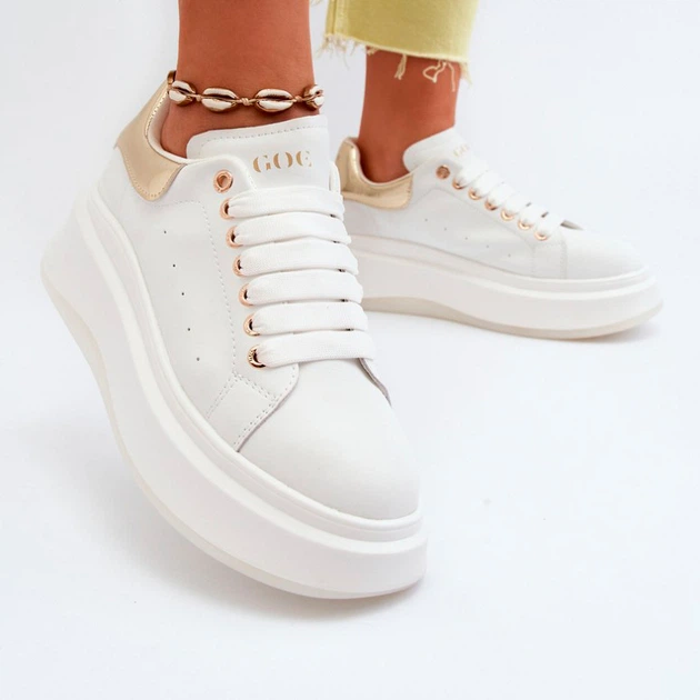 Жіночі снікери GOE NN2N4033 39 Білий/Золотистий (5903163998311) - зображення 4