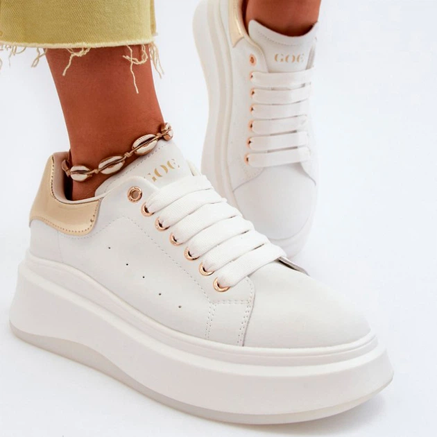 Жіночі снікери GOE NN2N4033 39 Білий/Золотистий (5903163998311) - зображення 5