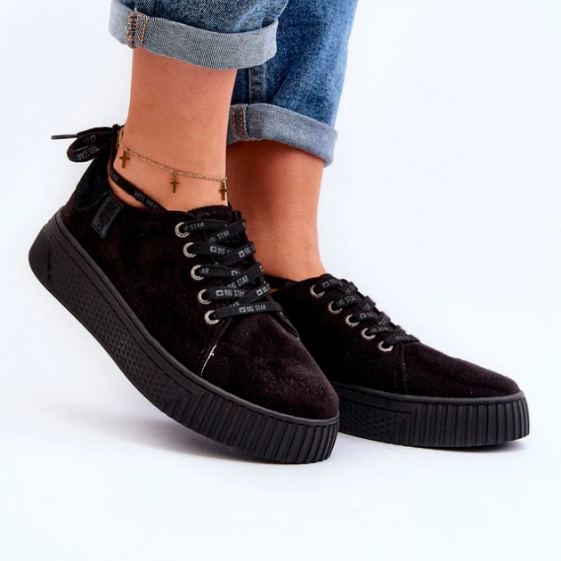 Жіночі кеди низькі Big Star NN276005 38 Чорні (5900714766771) - зображення 3