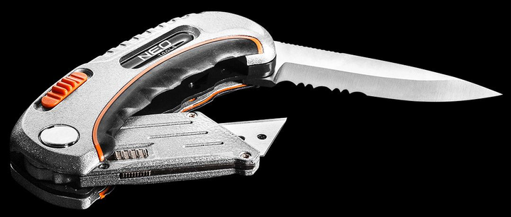 Ніж з трапецiєподiбним лезом 2 в 1 NEO Tools 5 лез у комплектi 63-710 (5907558420791) - зображення 5