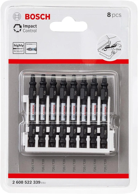 Набор ударных двусторонних бит Bosch Impact Control Torx, 65 мм, 8 шт (2608522339) - изображение 2