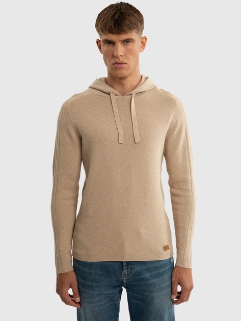 Sweter męski z kapturem Big Star Hoods 800 M Beżowy (5900714768164) - obraz 1