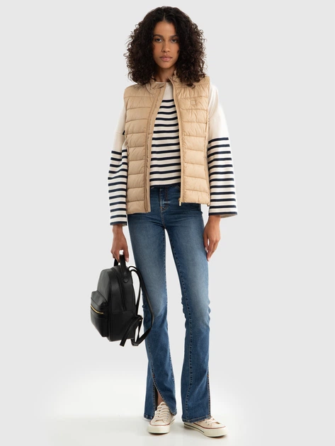 Теплий жилет короткий жіночий Big Star Trinoe 801 L Бежевий (5900714776312) - зображення 2