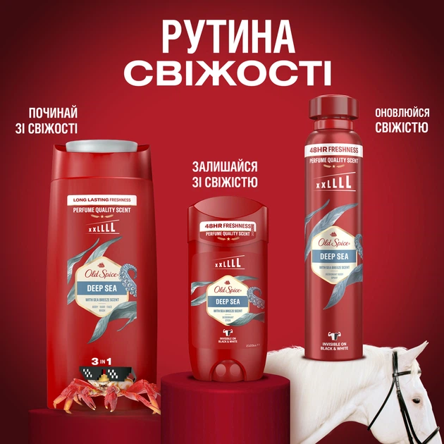 Гель для душа + шампунь Old Spice Deep Sea 3 в 1 1 л (8700216452755) - изображение 10