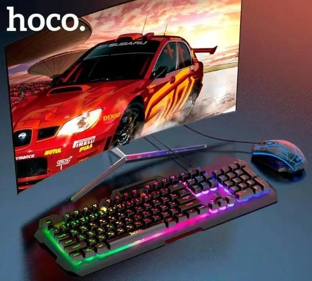 Игровой набор клавиатура + мышь HOCO DI16 (Ukr/Ru / En) с RGB подсветкой - изображение 7