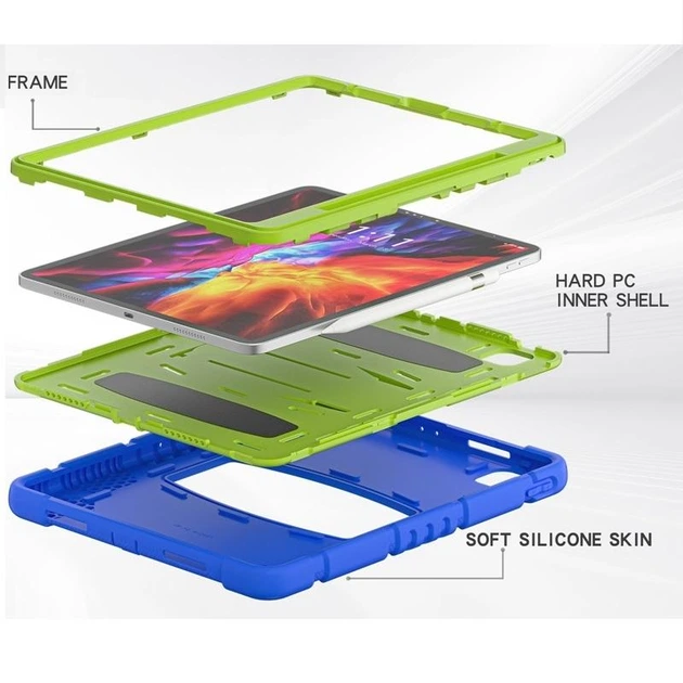 Чехол ARM Pro Apple iPad Pro 12.9" (2018) противоударный с подставкой Blue/Green - Фото 9 Чехол ARM Pro Apple iPad Pro 12.9" (2018) противоударный с подставкой Blue/Green - изображение 9
