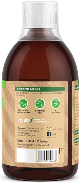Дієтична добавка VPLab Pure MCT Oil 500 мл (5060255358665) - зображення 3