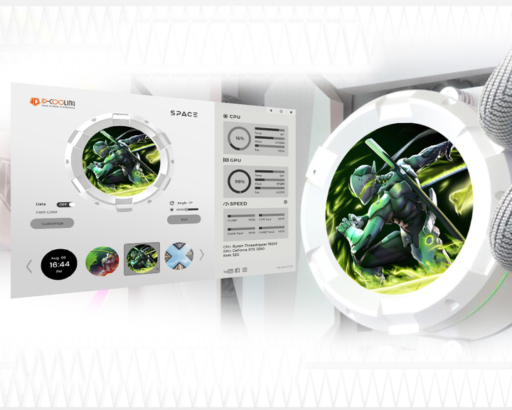 Система жидкостного охлаждения ID-COOLING Space LCD SL240 XE White - изображение 9