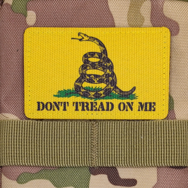 Шеврон Dont Tread On Me, 8х5, на липучке (велкро), патч печатный - изображение 2