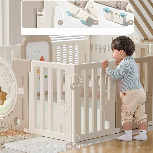 Детский манеж с ковриком 5в1 Terrio "Sleepy M" 150х180 см - изображение 4