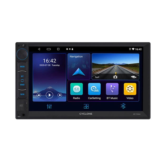 Автомагнитола CYCLONE MP-7094A 7", 32Gb, 2GB, GPS навигация, Android 10, Bluetooth, WiFi, RGB кнопки - Фото 1 Автомагнитола CYCLONE MP-7094A 7", 32Gb, 2GB, GPS навигация, Android 10, Bluetooth, WiFi, RGB кнопки - изображение 1