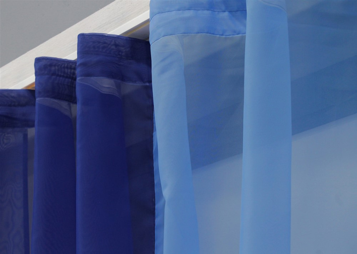 Кухонні штори VR-Textil № 017к комбіновані з підв'язками синій з блакитним 265х170 см (52-0854) - зображення 4