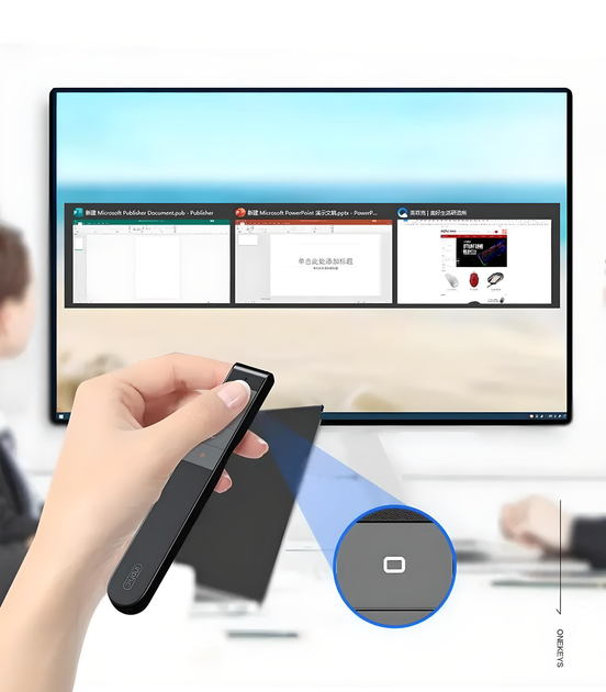 Пульт презентер INPHIC PL1 для презентацій, з USB2.4G, на акумуляторі, з лазерною указкою, чорний - зображення 7