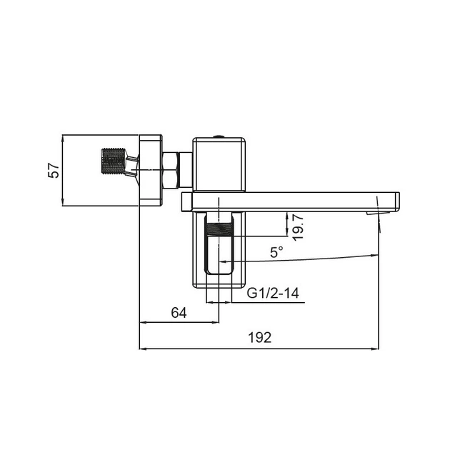 Змішувач для ванни з коротким виливом KOER KB-41009-05 (Колір чорний) (KR3503) - изображение 7