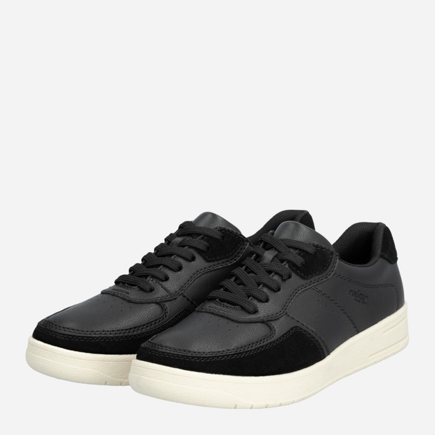 Sneakersy męskie skórzane RIEKER B7806-00 45 (10.5UK) 30 cm Czarne (4061811302369) - obraz 3