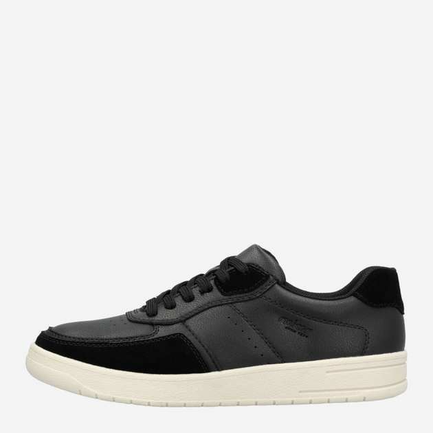 Sneakersy męskie skórzane RIEKER B7806-00 45 (10.5UK) 30 cm Czarne (4061811302369) - obraz 4