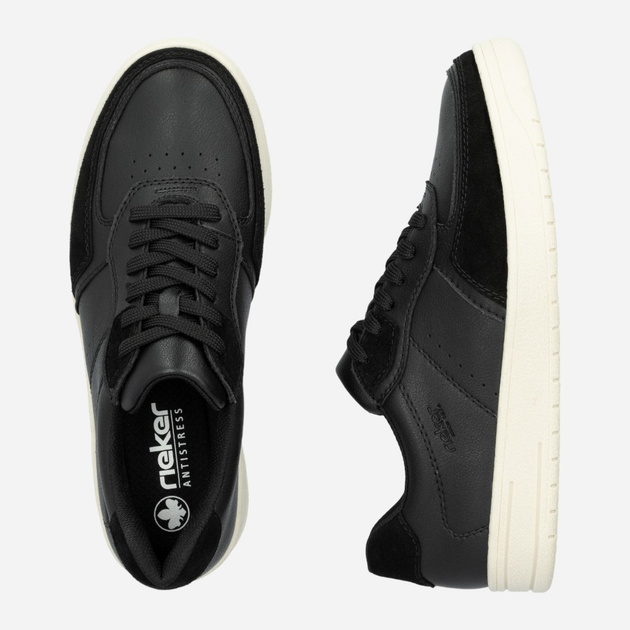 Sneakersy męskie skórzane RIEKER B7806-00 44 (9.5UK) 29 cm Czarne (4061811302352) - obraz 10