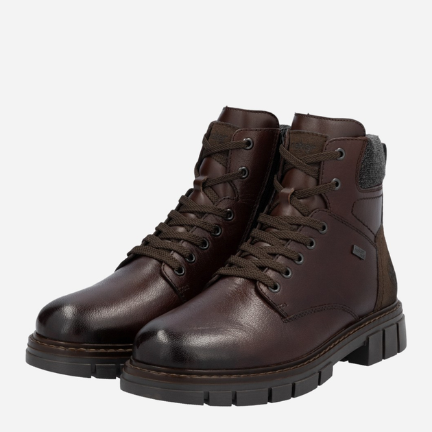 Zimowe trapery męskie skórzane RIEKER 32205-25 44 (9.5UK) 29 cm Brązowe (4061811003976) - obraz 3