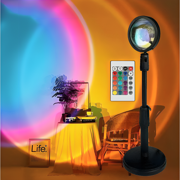 Проекційна кольорова RGB LED лампа з ефектом заходу пультом USB штекером 4 режими 16 кольорів (477901-Prob) - зображення 4