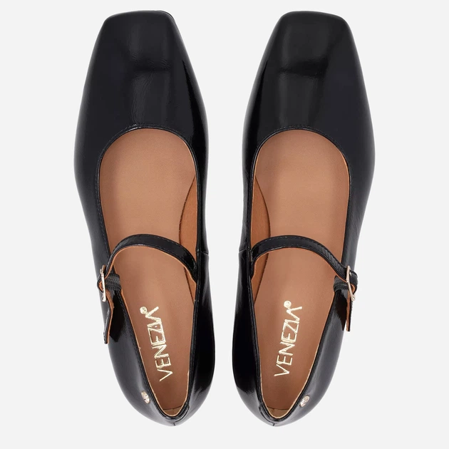 Baleriny damskie skórzane VENEZIA E002PABLOBA061 39 Czarne (5906140555675) - obraz 5
