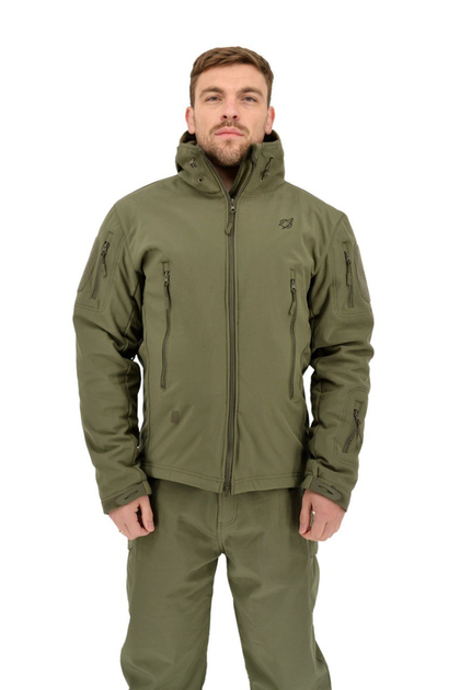 Зимняя мужская куртка с флисом Eagle Soft Shell WJ-17 Оливковый 4XL - изображение 1