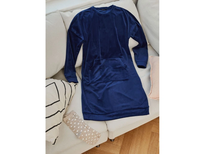Платье велюровое для женщины Esmara LIDL 498672 L Синий - Фото 3 Платье велюровое для женщины Esmara LIDL 498672 L Синий - изображение 3