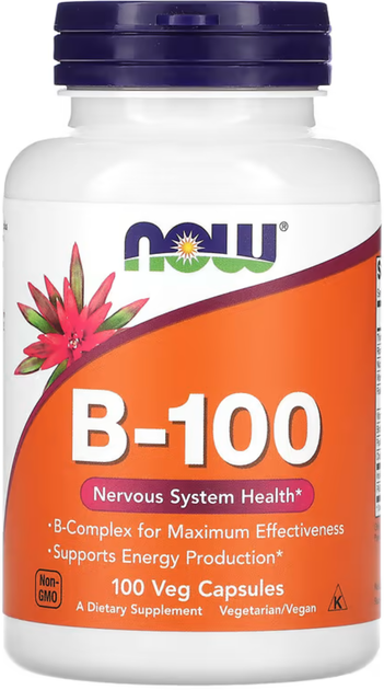 Витамины группы Now Foods B-100 100 vcaps - Фото 1 Витамины группы Now Foods B-100 100 vcaps - изображение 1